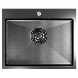 Мойка для кухни MIXLINE PRO 53х43х20см (3,0) настольный монтаж, черный графит НАНО