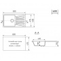 Мойка для кухни Mixline ML-GM20 (308), 830*480*190мм прямоугольная с крылом, черная