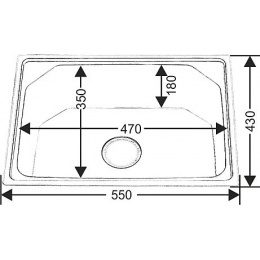 Мойка для кухни MELANA 5543 U 0,8/180 врезная прямоугольная с сифоном