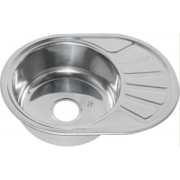 Мойка для кухни MELANA 6044 U 0,8/180 врезная овальная универсальная с сифоном