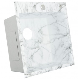 Мойка для кухни Santrek Aqua 50х50х22 (3.0) белый мрамор, сталь, сифон, дозатор, коландер