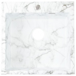 Мойка для кухни Santrek Aqua 50х50х22 (3.0) белый мрамор, сталь, сифон, дозатор, коландер