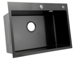 Мойка для кухни Santrek Aqua 70х48х22 (3.0) графит, сталь нержавеющая, сифон, дозатор, коландер