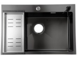 Мойка для кухни Santrek Aqua 70х48х22 (3.0) графит, сталь нержавеющая, сифон, дозатор, коландер