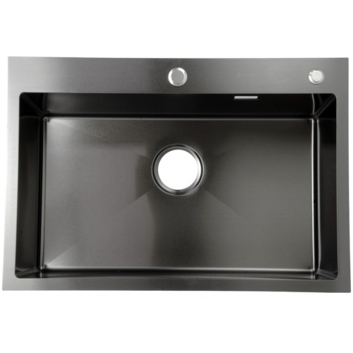 Мойка для кухни Santrek Aqua 70х48х22 (3.0) графит, сталь нержавеющая, сифон, дозатор, коландер купить в интернет магазине Санрай73