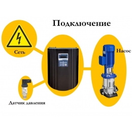 Частотный преобразователь Vodotok PD20-4T2R2-E (380В, до 2.2кВт, nom вх./вых.ток-5.8/5А) без датчи