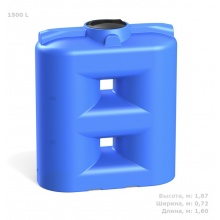 Емкость прямоугольная SL-1500 (голубой) Polimer Group