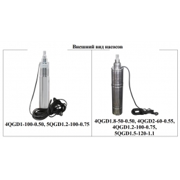 Насос 4QGD 1.5-120-1.1 скважинный винтовой Vodotok