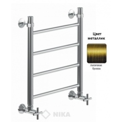 Полотенцесушитель 50/40 НИКА CLASSIC ЛП водяной нижнее подключение, бронза