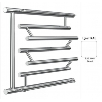 Полотенцесушитель 50/50 НИКА ECON / SIMPLE ПМ3 водяной боковое подключение, полочки, глянцевый белый