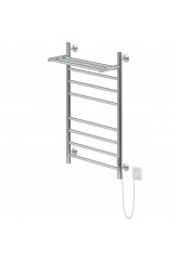 Полотенцесушитель 80/50 Ника WAY 2 электрический с полкой, хром, правый тэн, с греющим кабелем