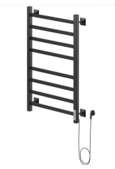 Полотенцесушитель 80/50 Ника STEP 1 (У) электрический черный матовый,  с греющим кабелем