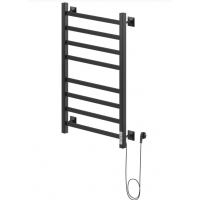 Полотенцесушитель 80/50 Ника STEP 1 (У) электрический черный матовый,  с греющим кабелем