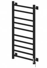Полотенцесушитель 100/50 Ника STEP 2 электрический черный матовый, правый тэн, с греющим кабелем