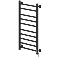 Полотенцесушитель 100/50 Ника STEP 2 электрический черный матовый, правый тэн, с греющим кабелем