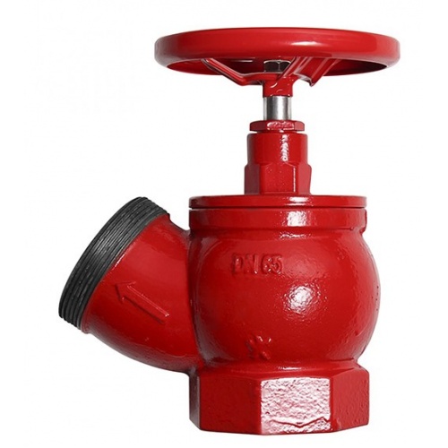 Клапан пожарный угловой муфта-цапка КПЧ 65-1 чугунный купить в интернет магазине Санрай73