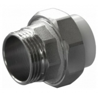 Муфта 20 мм х 1"нр разъемная Политэк PPRC белый, для полипропиленовых труб