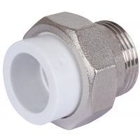 Муфта 25 мм х 1"нр разъемная Политэк PPRC белый, для полипропиленовых труб