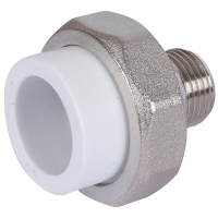 Муфта 25 мм х 1/2"нр разъемная Политэк PPRC белый, для полипропиленовых труб