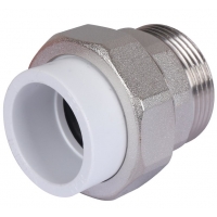 Муфта 32 мм х 1 1/4"нр разъемная Политэк PPRC белый, для полипропиленовых труб