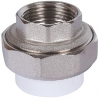 Муфта 25 мм х 3/4"вр разъемная Политэк PPRC белый, для полипропиленовых труб