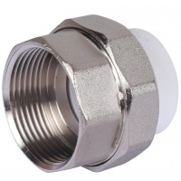 Муфта 32 мм х 1 1/4"вр разъемная Политэк PPRC белый, для полипропиленовых труб