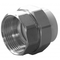 Муфта 63 мм х 2" вр разъемная Политэк PPRC белый, для полипропиленовых труб