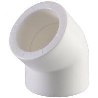 Угольник 40 мм 45° Политэк PPRC белый внутренний-внутренний, для полипропиленовых труб