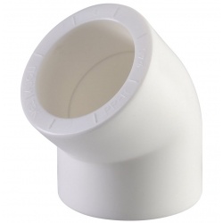 Угольник 40 мм 45° Политэк PPRC белый внутренний-внутренний, для полипропиленовых труб