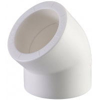 Угольник 50 мм 45° Политэк PPRC белый внутренний-внутренний, для полипропиленовых труб