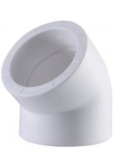 Угольник 63 мм 45° Политэк PPRC белый внутренний-внутренний, для полипропиленовых труб