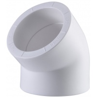 Угольник 63 мм 45° Политэк PPRC белый внутренний-внутренний, для полипропиленовых труб
