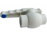 Кран шаровой стандартнопроходной 25 мм прямой Политэк PPR белый, для полипропиленовых труб