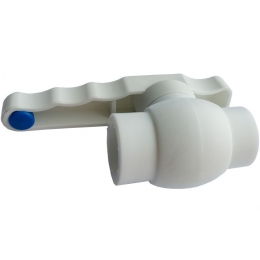 Кран шаровой стандартнопроходной 20 мм прямой Политэк PPR белый, для полипропиленовых труб