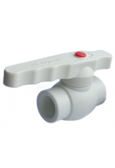 Кран шаровой стандартнопроходной 25 мм прямой Политэк PPR белый, для полипропиленовых труб