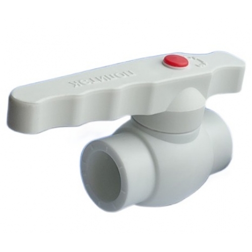 Кран шаровой стандартнопроходной 25 мм прямой Политэк PPR белый, для полипропиленовых труб купить в интернет магазине Санрай73