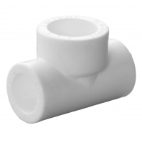 Тройник переходной 20 х 25 х 20 мм Политэк PPRC белый, для полипропиленовых труб