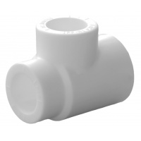 Тройник переходной 25 х 20 х 20 мм Политэк PPRC белый, для полипропиленовых труб