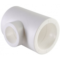 Тройник переходной 50 х 32 х 50 мм Политэк PPRC белый, для полипропиленовых труб