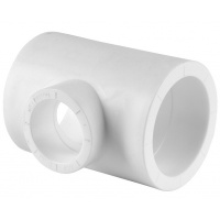 Тройник переходной 63 х 40 х 63 мм Политэк PPRC белый, для полипропиленовых труб