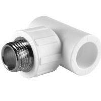 Тройник 20 мм х 1/2"нр х 20 мм с резьбой Политэк PPRC белый для полипропиленовых труб