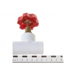 Вентиль 20 мм Политэк PPR белый, прямоточный, для полипропиленовых труб