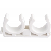 Опора 25 мм двойная Политэк PPRC белая, для полипропиленовых труб