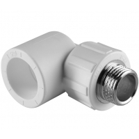 Угольник 25 мм х 1/2"нр Политэк PPRC белый, для полипропиленовых труб