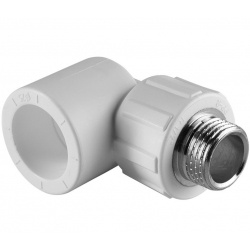 Угольник 25 мм х 1/2"нр Политэк PPRC белый, для полипропиленовых труб