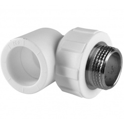 Угольник 32 мм х 1"нр Политэк PPRC белый, для полипропиленовых труб