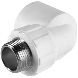 Угольник 32 мм х 3/4"нр Политэк PPRC белый, для полипропиленовых труб