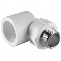 Угольник 32 мм х 3/4"нр Политэк PPRC белый, для полипропиленовых труб