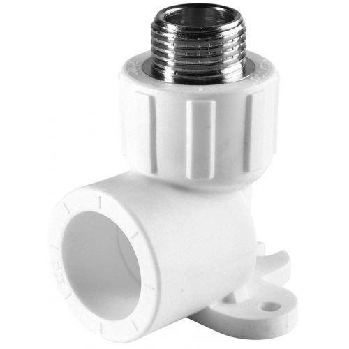 Угольник с креплением 25 мм х 1/2"нр Политэк PPRC белый, для полипропиленовых труб купить в интернет магазине Санрай73