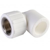 Угольник 20 мм х 1/2"вр Политэк PPRC белый, для полипропиленовых труб